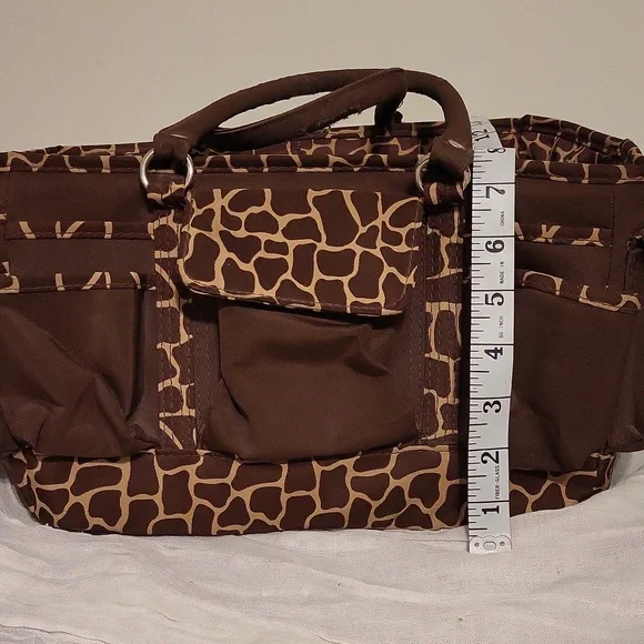 Brown Giraffe Print Craft Organizing Bag - Picture 7 of 13
